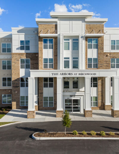 Luxury apartment kitchen with modern amenities